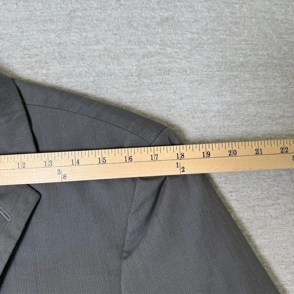 Lazetti Couture Men's Blazer Size 42R Gray Wool Sport Coat Notch Lapel
